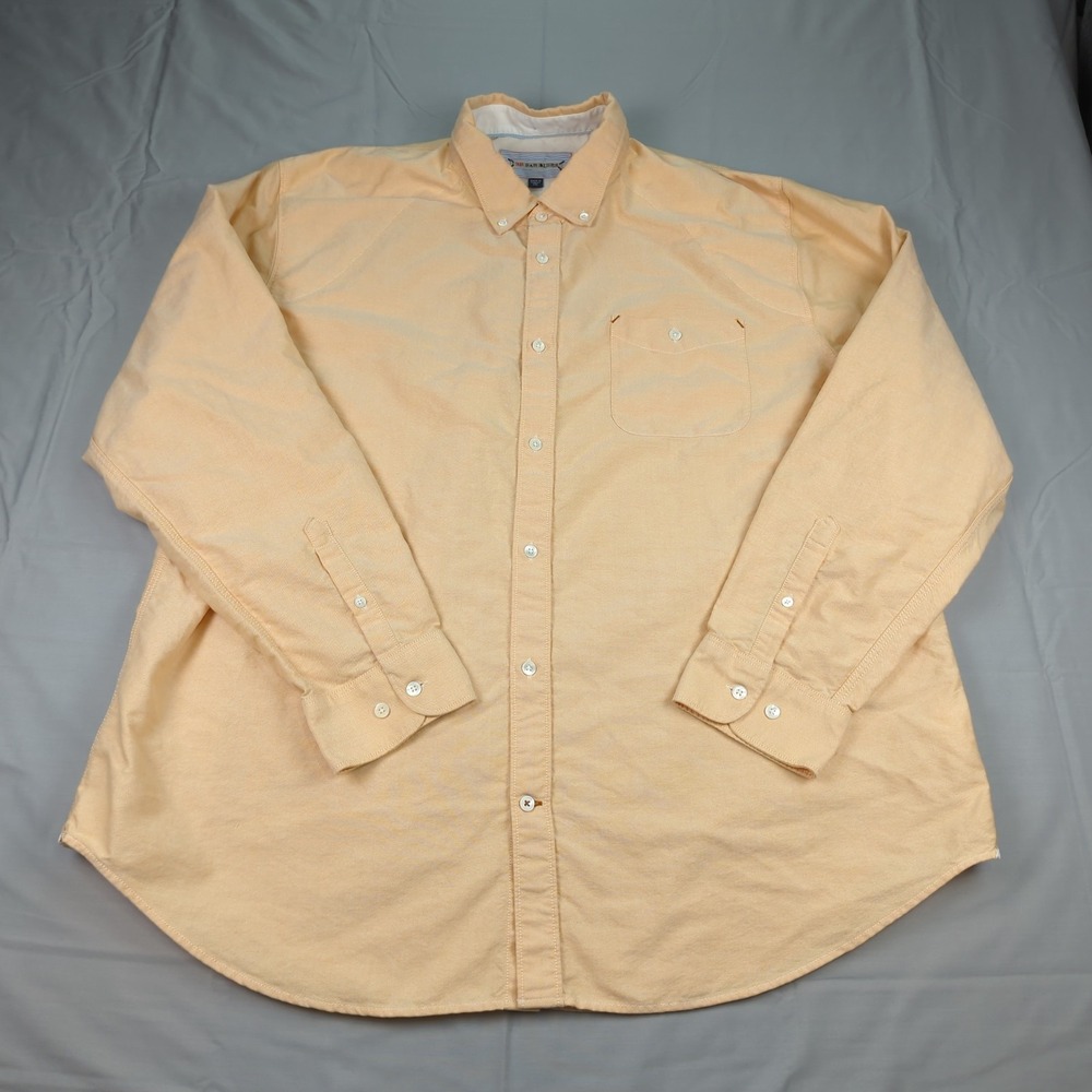 32 Bar Blues Shirt Mens 2XL Orange Long Sleeve Casual Preppy Western
